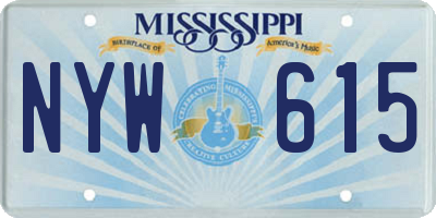 MS license plate NYW615