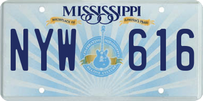 MS license plate NYW616