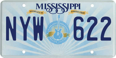 MS license plate NYW622