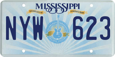 MS license plate NYW623