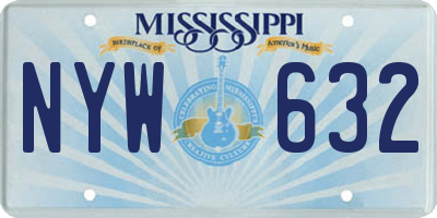 MS license plate NYW632