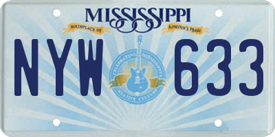 MS license plate NYW633