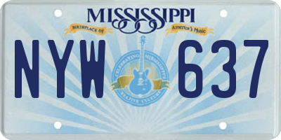 MS license plate NYW637