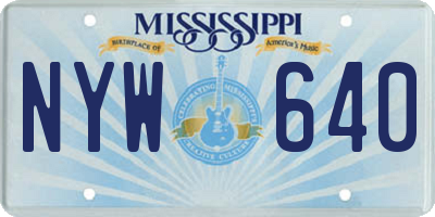 MS license plate NYW640