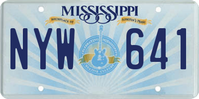 MS license plate NYW641