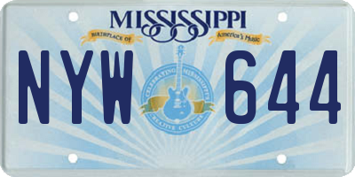 MS license plate NYW644