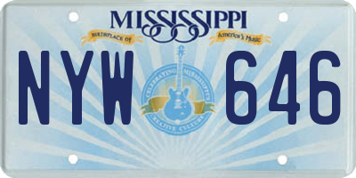 MS license plate NYW646