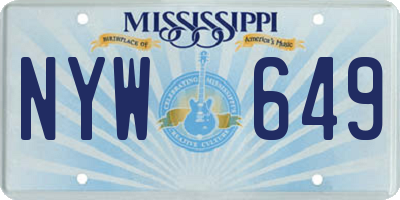 MS license plate NYW649
