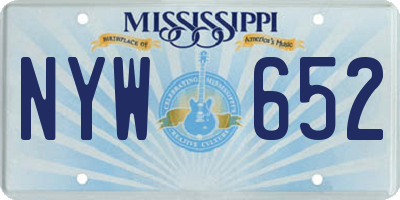 MS license plate NYW652