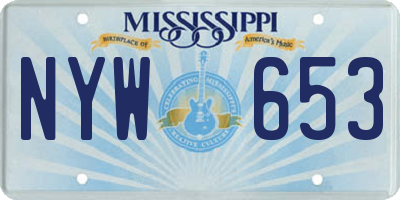 MS license plate NYW653