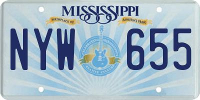 MS license plate NYW655