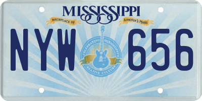 MS license plate NYW656