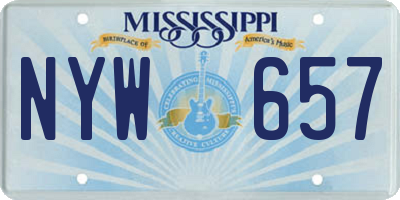 MS license plate NYW657