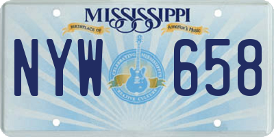 MS license plate NYW658