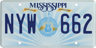 MS license plate NYW662