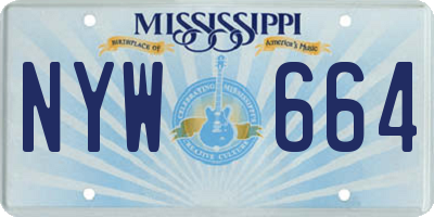 MS license plate NYW664
