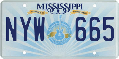MS license plate NYW665