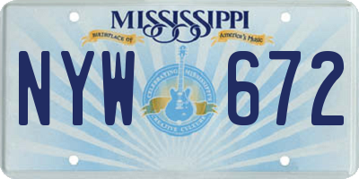 MS license plate NYW672