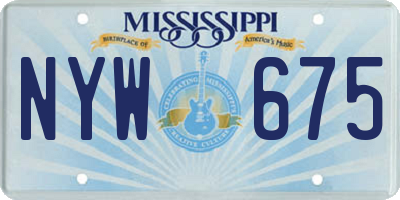 MS license plate NYW675