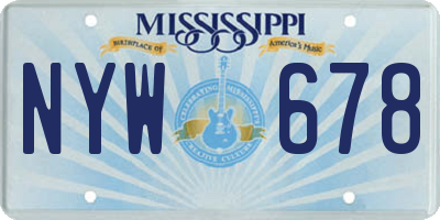 MS license plate NYW678