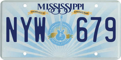 MS license plate NYW679