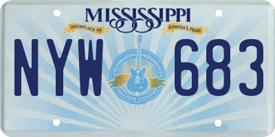 MS license plate NYW683