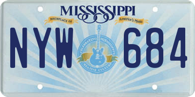 MS license plate NYW684
