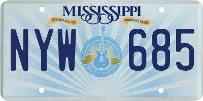 MS license plate NYW685