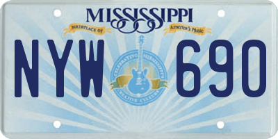 MS license plate NYW690