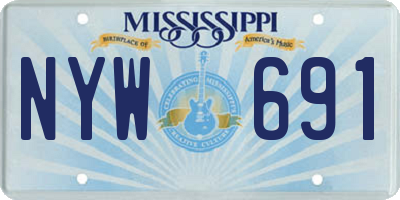 MS license plate NYW691