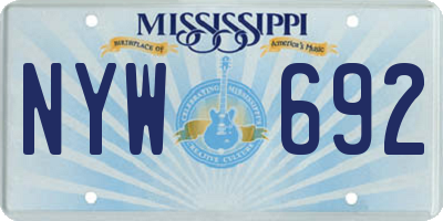MS license plate NYW692