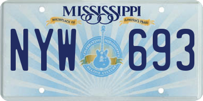 MS license plate NYW693