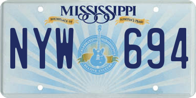 MS license plate NYW694