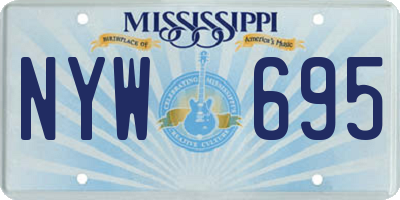 MS license plate NYW695