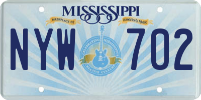 MS license plate NYW702