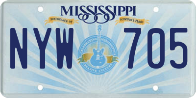 MS license plate NYW705