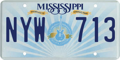 MS license plate NYW713
