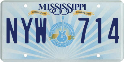 MS license plate NYW714