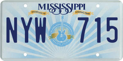 MS license plate NYW715