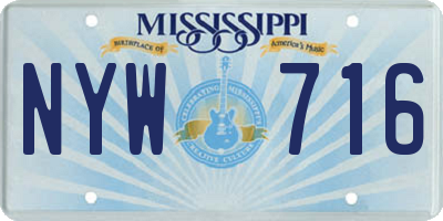 MS license plate NYW716
