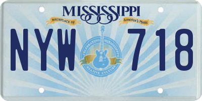 MS license plate NYW718