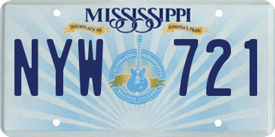 MS license plate NYW721