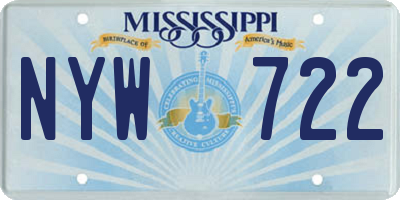 MS license plate NYW722