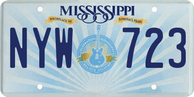 MS license plate NYW723