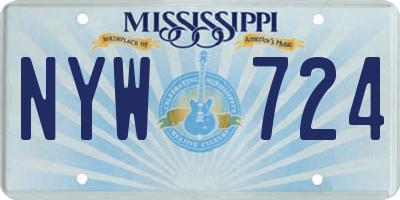 MS license plate NYW724