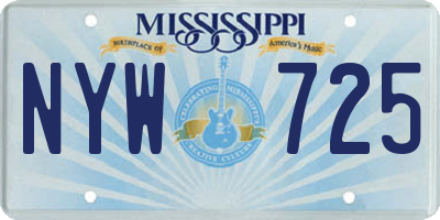MS license plate NYW725