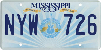 MS license plate NYW726