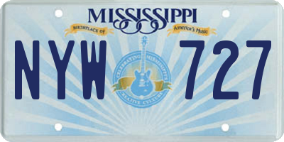 MS license plate NYW727