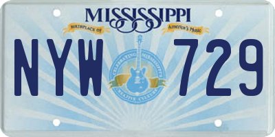 MS license plate NYW729