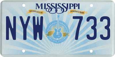 MS license plate NYW733